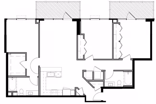 3G w/ Balcony 0-1902 floor plan
